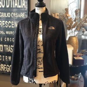 Black, full zip, fleece North Face Jacket